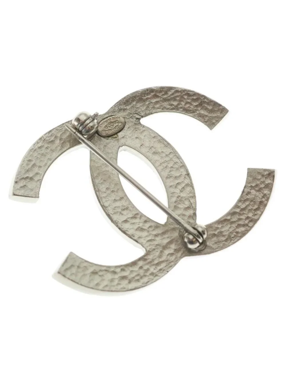 Chanel CC Logo Brooch Pin Badge Rhinestone Pink Gold 05P